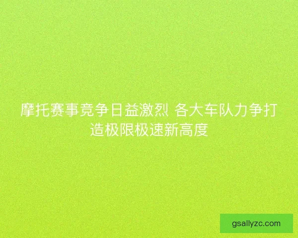 摩托赛事竞争日益激烈 各大车队力争打造极限极速新高度