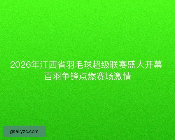 2026年江西省羽毛球超级联赛盛大开幕 百羽争锋点燃赛场激情