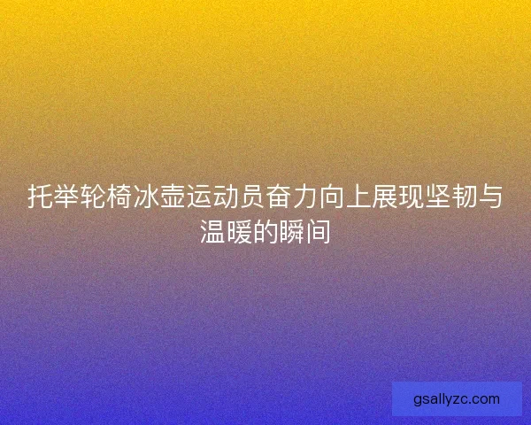 托举轮椅冰壶运动员奋力向上展现坚韧与温暖的瞬间